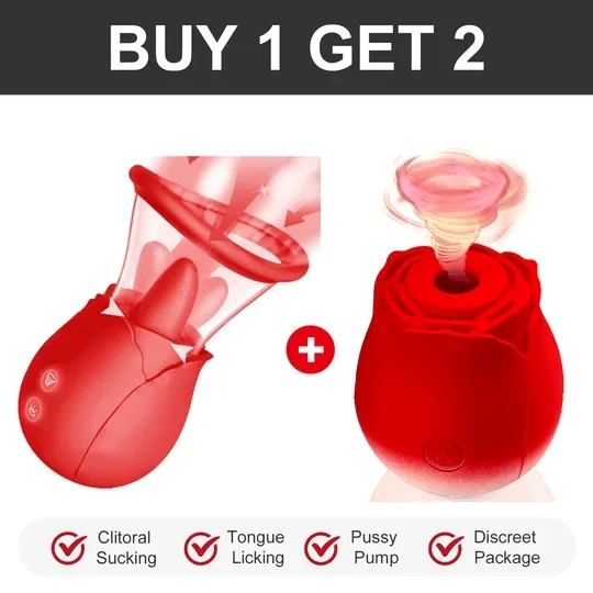 2-in-1 Tongue-licking & Sucker Rose Clit Pump