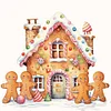 Diamond Painting-DIY Full Round Drill Christmas Gingerbread House