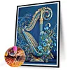 5D DIY Full Round Drill Diamond Painting Flowers And Harp Art Craft 30x40cm