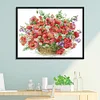 Poppy Flower Basket - 2 strands 14CT Stamped Cross Stitch  48*37cm(Brand)