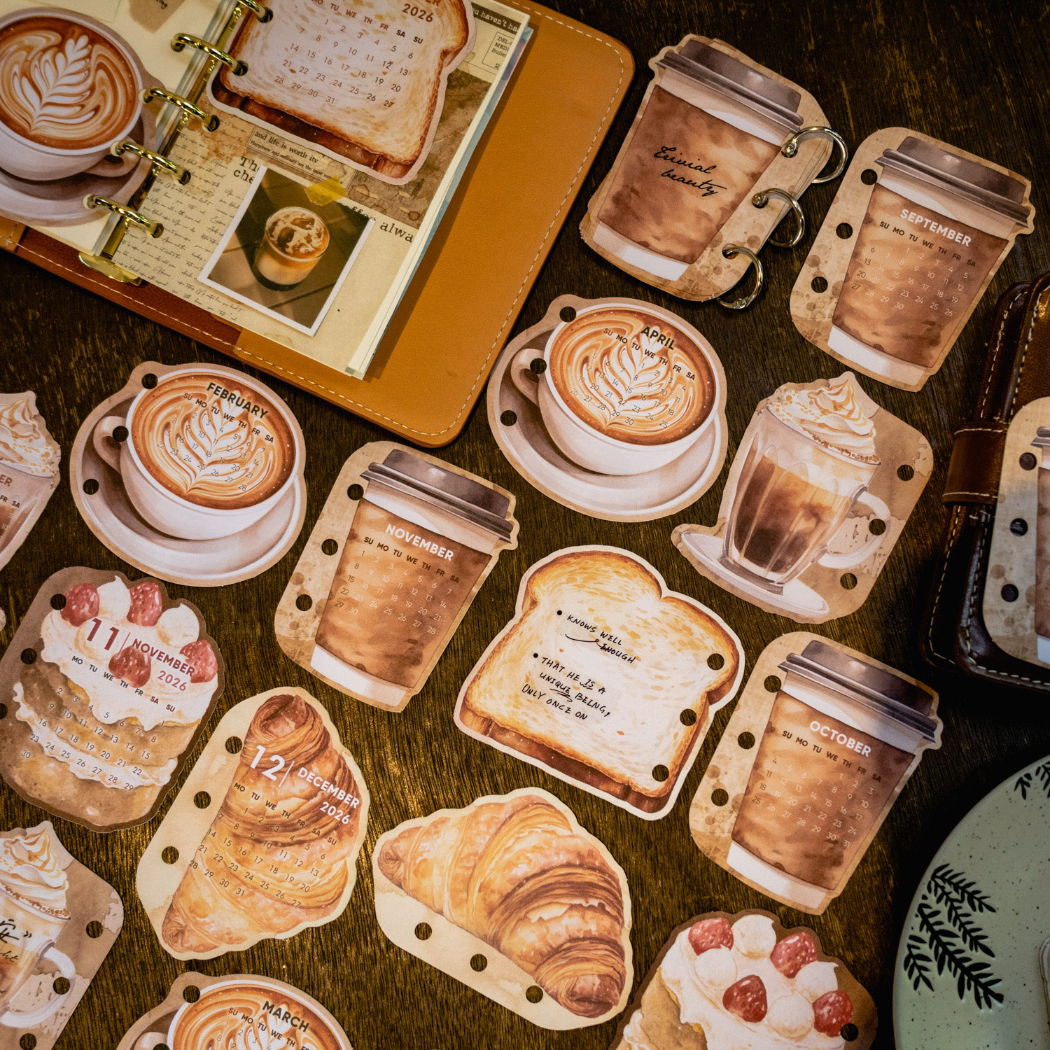메모패드 - 365일 커피와 빵 시리즈 빈티지 케이크 풍경 달력 페이지