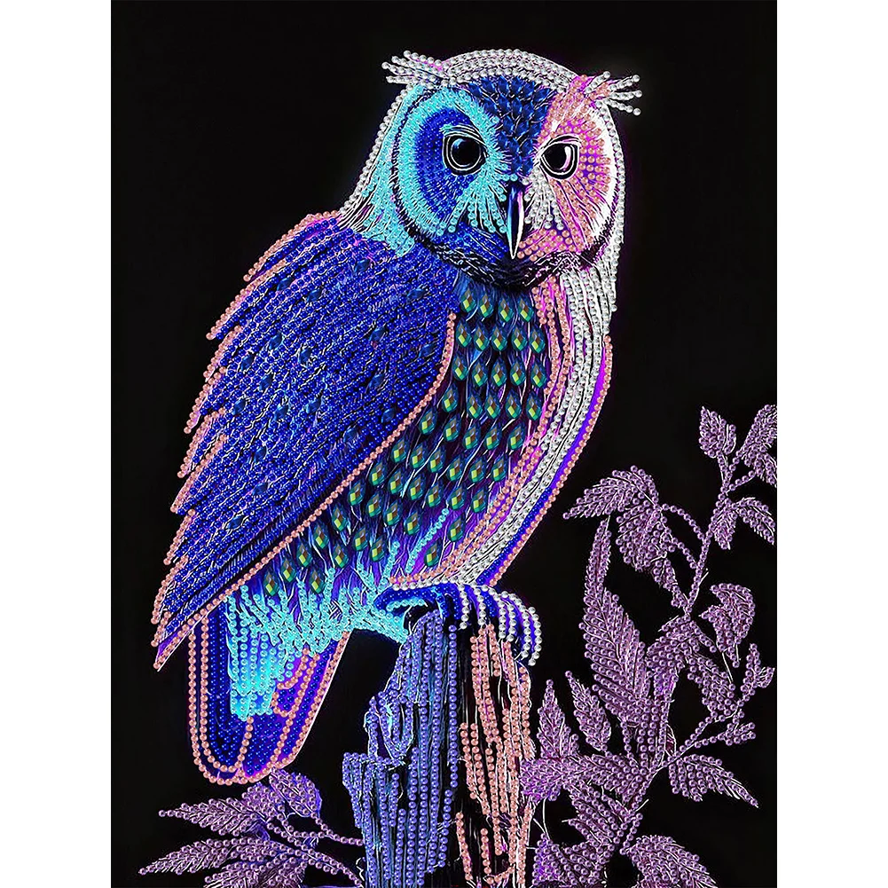 Diamond Painting - Partial Special Shaped Drill - Owl(Canvas|30*40cm)