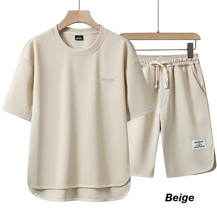 Men's Loose-Fit Short Sleeve T-Shirt & Shorts Tracksuit