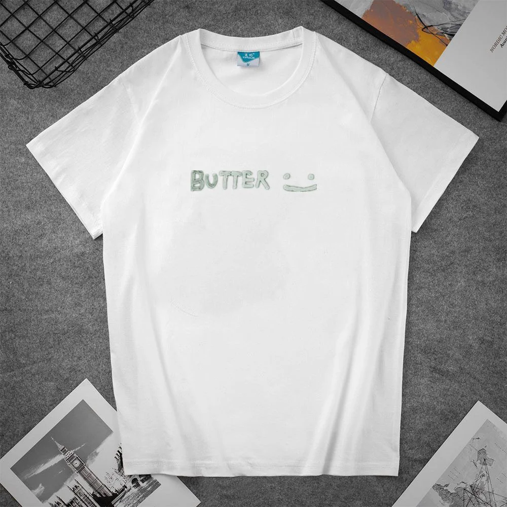 방탄소년단 Butter Album Letter Print T-shirt