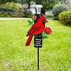Solar Cardinal Memorial Stakes with LED Light Grave Memorial Plaque Stake Weatherproof Easy To Install Sympathy Gift for Loss of Mother Mom Grandma