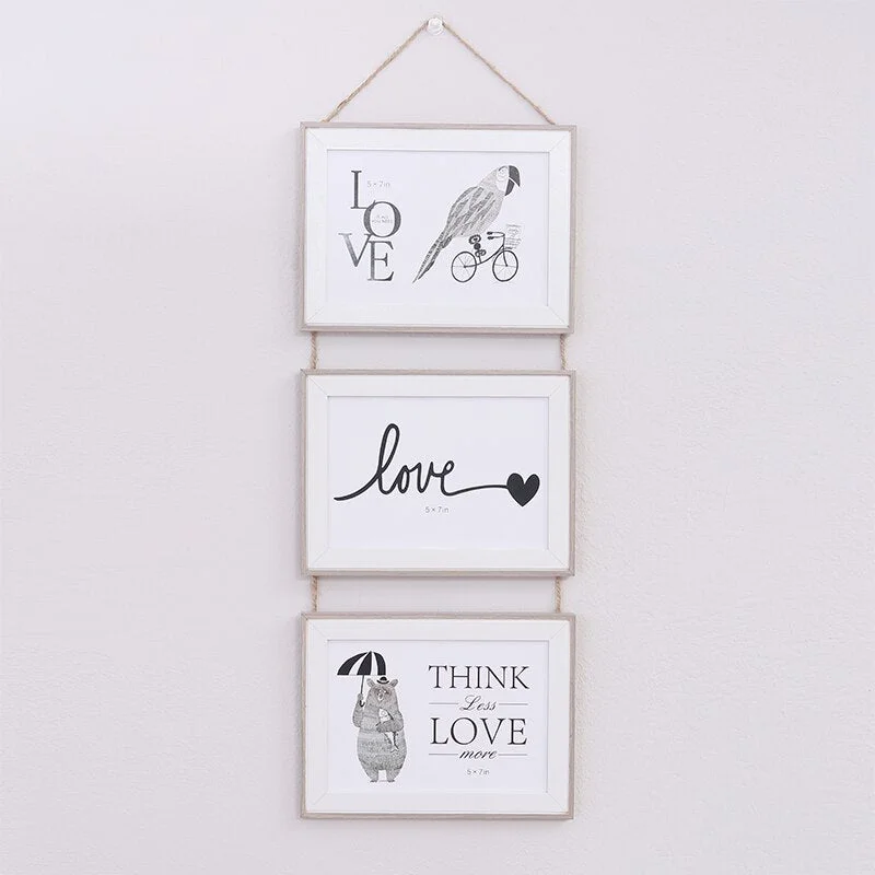 Photo Frames For Picture Wall Art Living Room White Wooden Cute Picture Frame Home Decoration Bedroom Decor Birthday Gifts