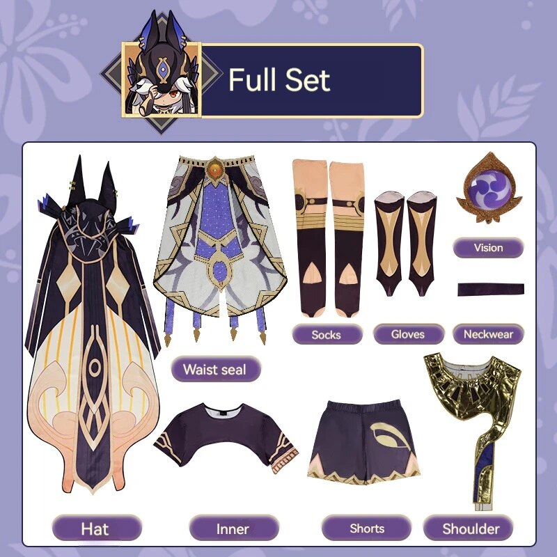 [Wetrose] In Stock Cyno Cosplay Costume Genshin Impact  Seno Original Classic Сайно Sayno Mahamatra Full Set Anime Game Halloween