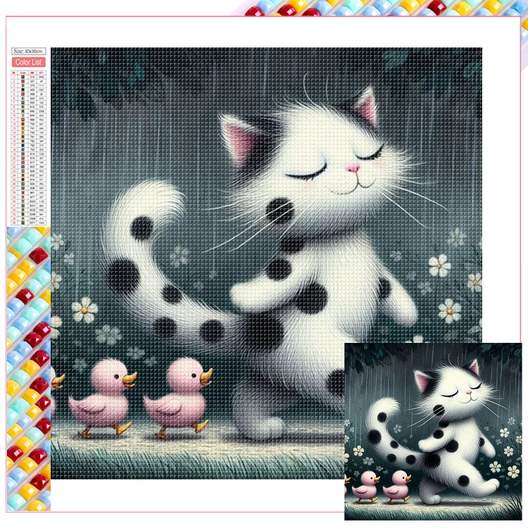 Cat 30*30CM (Canvas) Full Square Drill Diamond Painting gbfke