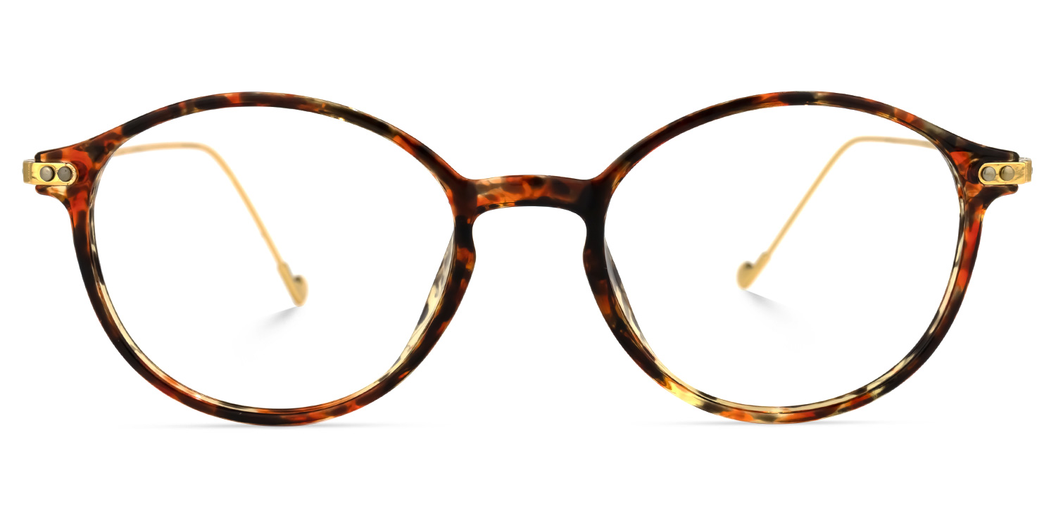 Malvina Blumendruck-Rot Rund Brille Blumendruck-Rot