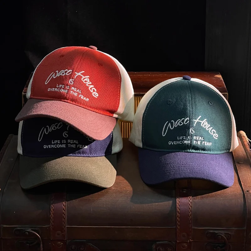 Vintage Color Block Embroidered Baseball Cap