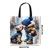 Boy And Dog-11CT DIY Stamped Cross Stitch Shopping Bag 40*40cm