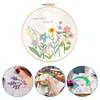 【Limited Stock Sale】Flowers-DIY Embroidery Kit with Pattern Cotton Threads Needles Hoop 30*30cm/11.8*11.8in tapestrymarket