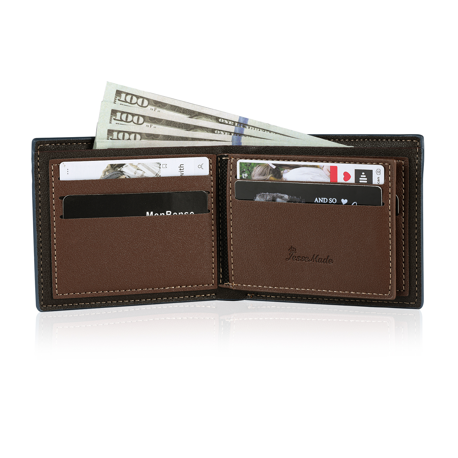 Portefeuille Classique 1 Prénom et Lettre Personnalisés avec Photo Porte-Monnaie Carte