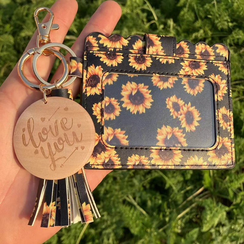 Unisex Lattice Bee Butterfly Pu Leather Open Card Holders