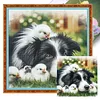Border Collie And Chicks-11CT Stamped Cross Stitch 40*40cm/15.75*15.75in tapestrymarket