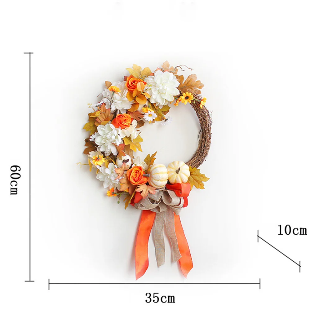 Autumn Simulation Pumpkin Wreath Thanksgiving Door Ornament