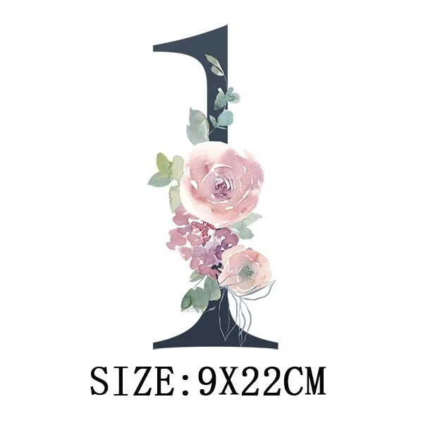 Beautiful Number Thermal Stickers On T-shirt Bag DIY Washable Patches Funny Design Iron On Transfers For Clothes Appliqued Decor