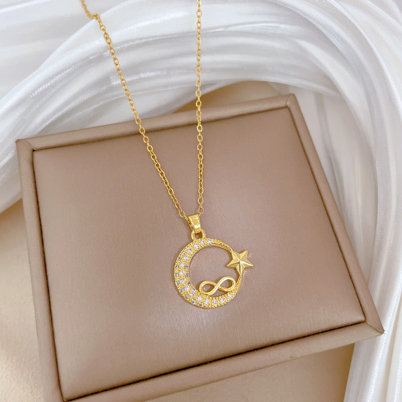 Moon Geometric Stainless Steel Stainless Steel Necklaces