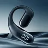 Bluetooth-compatible 6.0 Business Ear-mounted Earphones Single Ear Open Ear Earphone with LED Digital Display Noise Cancellation for Running Driving Business