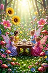 Luxury AB Velvet Diamond Painting Kit - Fairy Tea Party