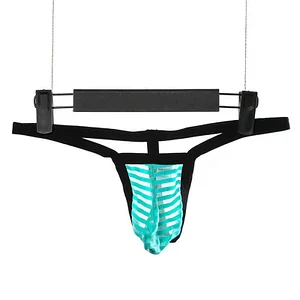 Low-Rise Breathable Striped Transparent Thong