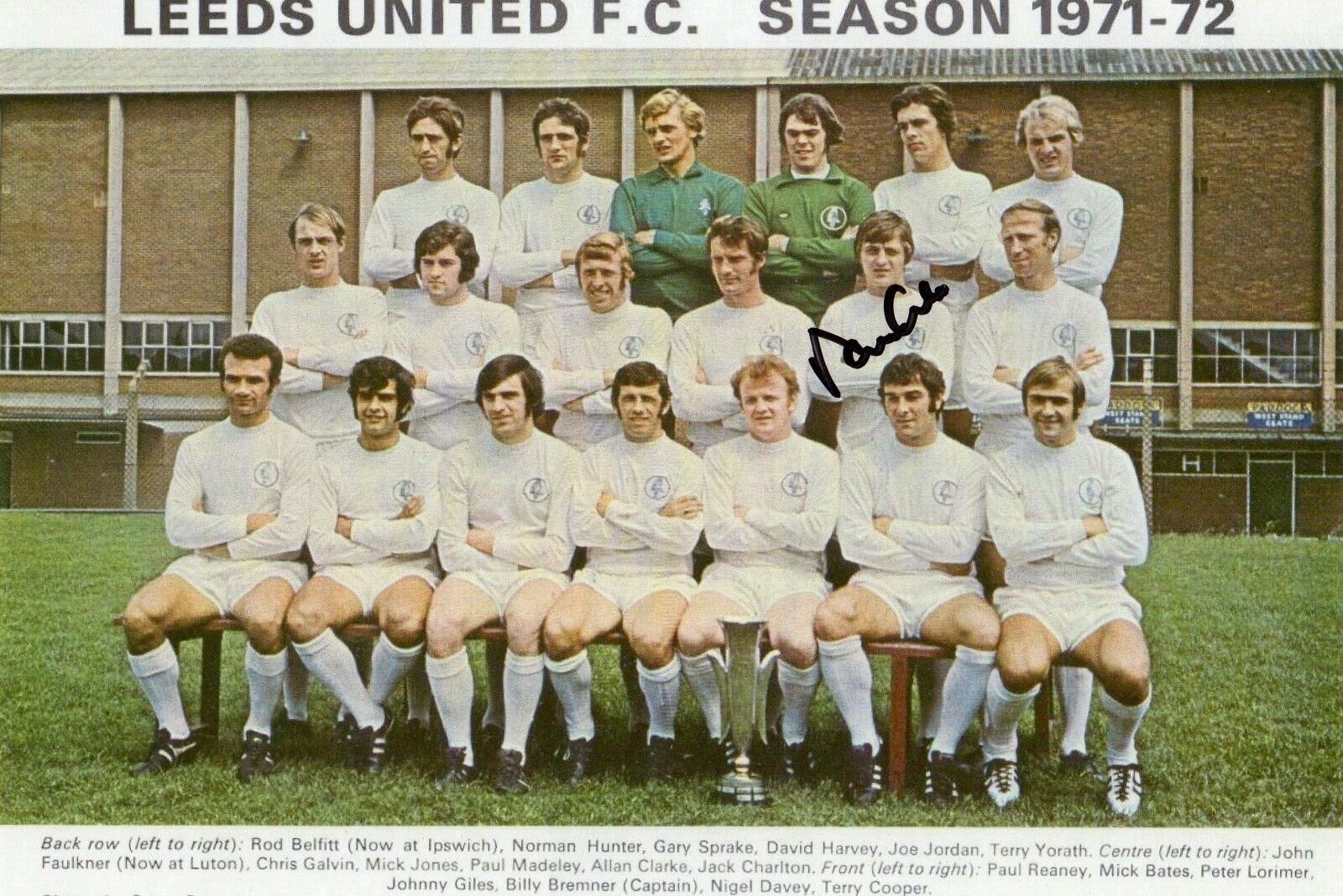 ALLAN CLARKE AUTOGRAPH, LEEDS UNITED, FOOTBALL