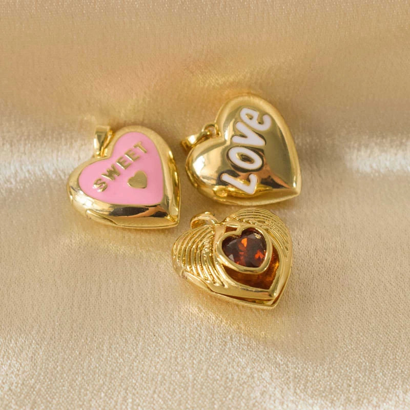 1 Piece 19 * 19mm Copper Zircon Heart Shape Jewelry Accessories Pendant