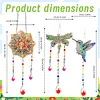 3PCS-2 5D DIY Diamond Painting Wind Chimes Suncatcher Kit Double Sided Diamond Art Kits Suncatcher with Crystal Pendant for Home Wall Window Decor Adults DIY Art Craft