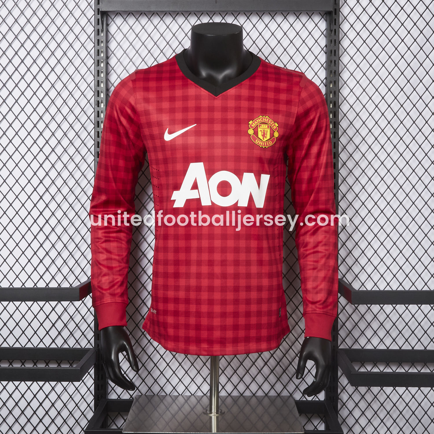 Retro Manchester United 2012-13 Home Long Sleeve Jersey - Player Version