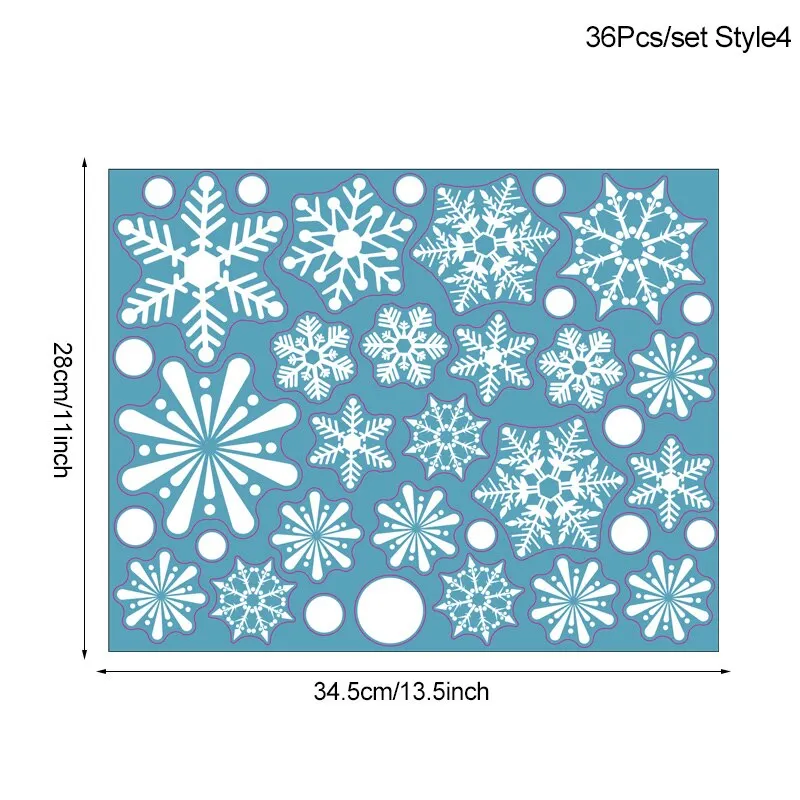 36pcs/lot White Snowflake Christmas Wall Stickers Glass Window Sticker Christmas Decorations for Home New Year Gift Navidad 2020