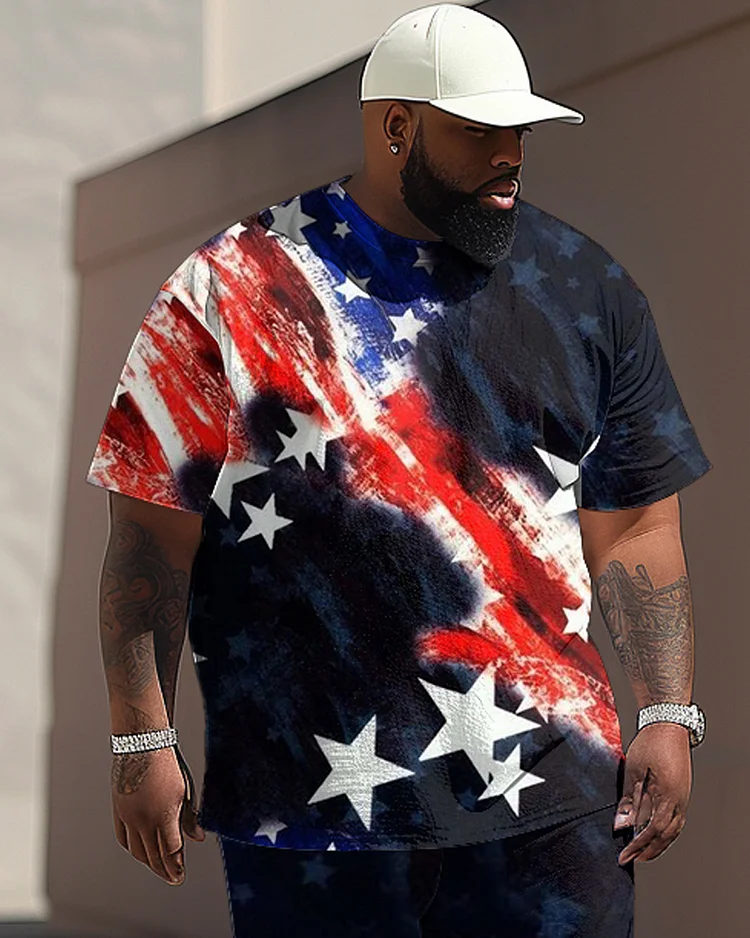 Independence Day Flag Print Large Men's Suit