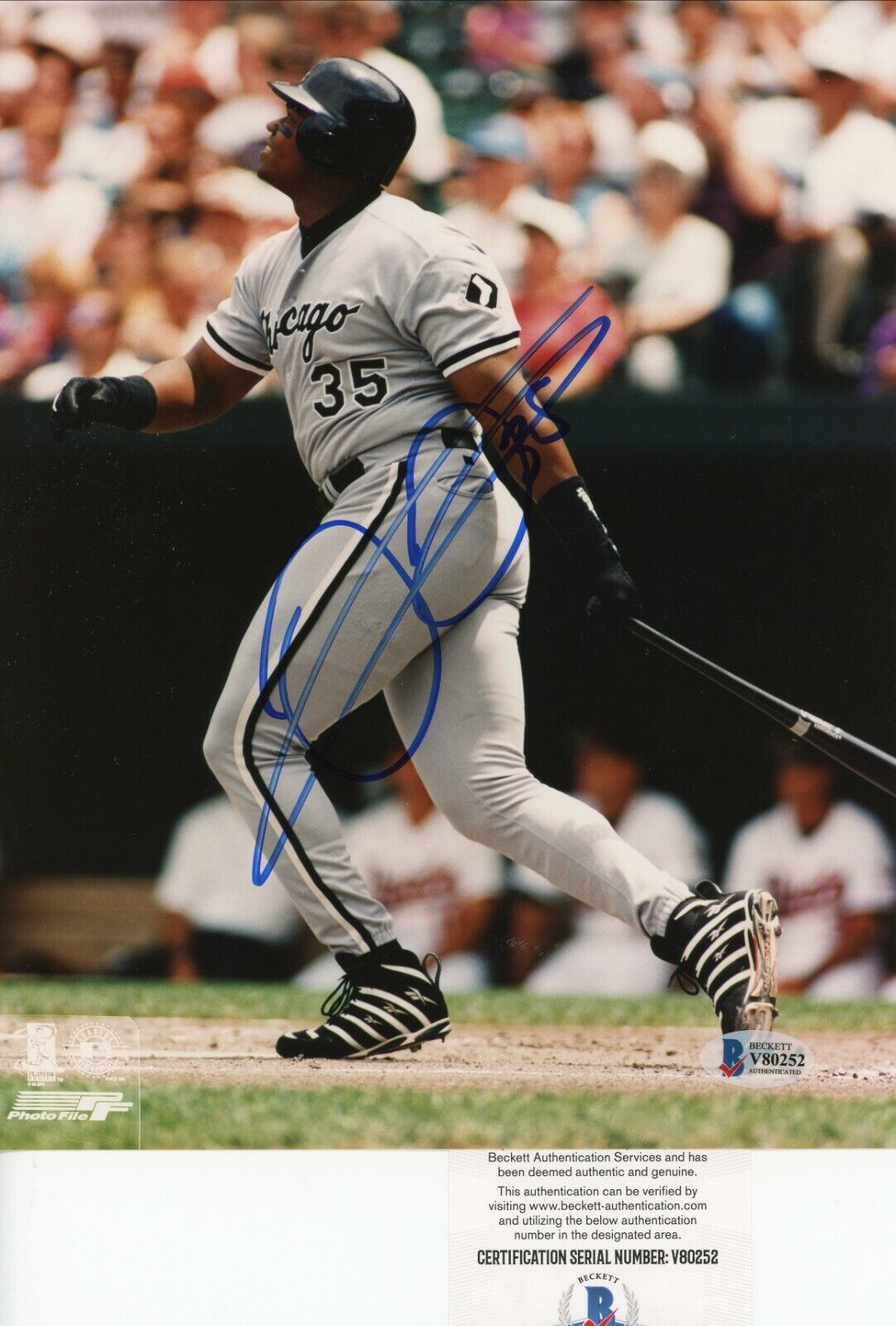 Frank Thomas HOF 500 HRs Signed Autographed 8x10 Picture Photo Poster painting Beckett BAS