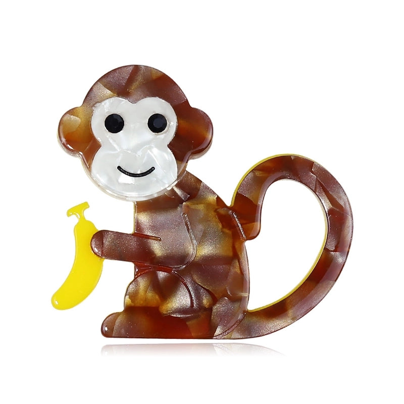 Cute Pin Monkey Arylic Stoving Varnish Unisex Brooches