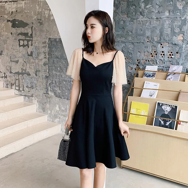 Dress Women A-line Mesh Spliced Temperament Skinny Tunic Female Trendy Party Pleated Stylish Lady New Arrival Plus Size 3XL Chic