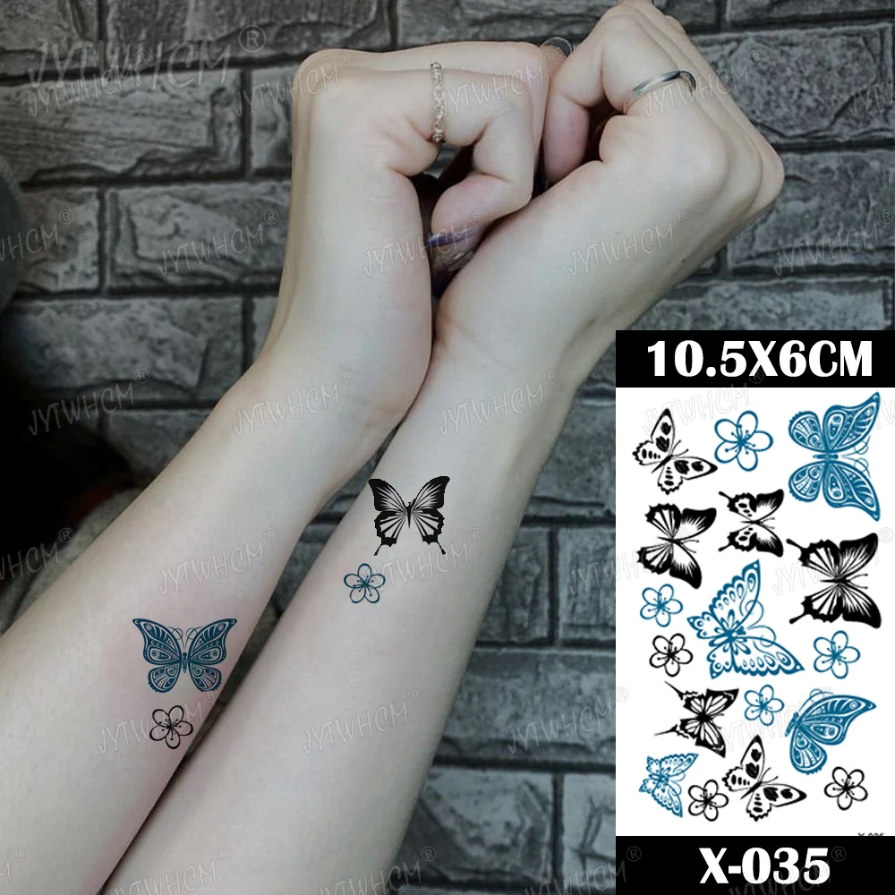 Sdrawing Butterfly Tattoo Women Sexy Waterproof Temporary Tattoo Heart Flame False Tattoo Arm Shoulder Neck Tattoo Women And Men