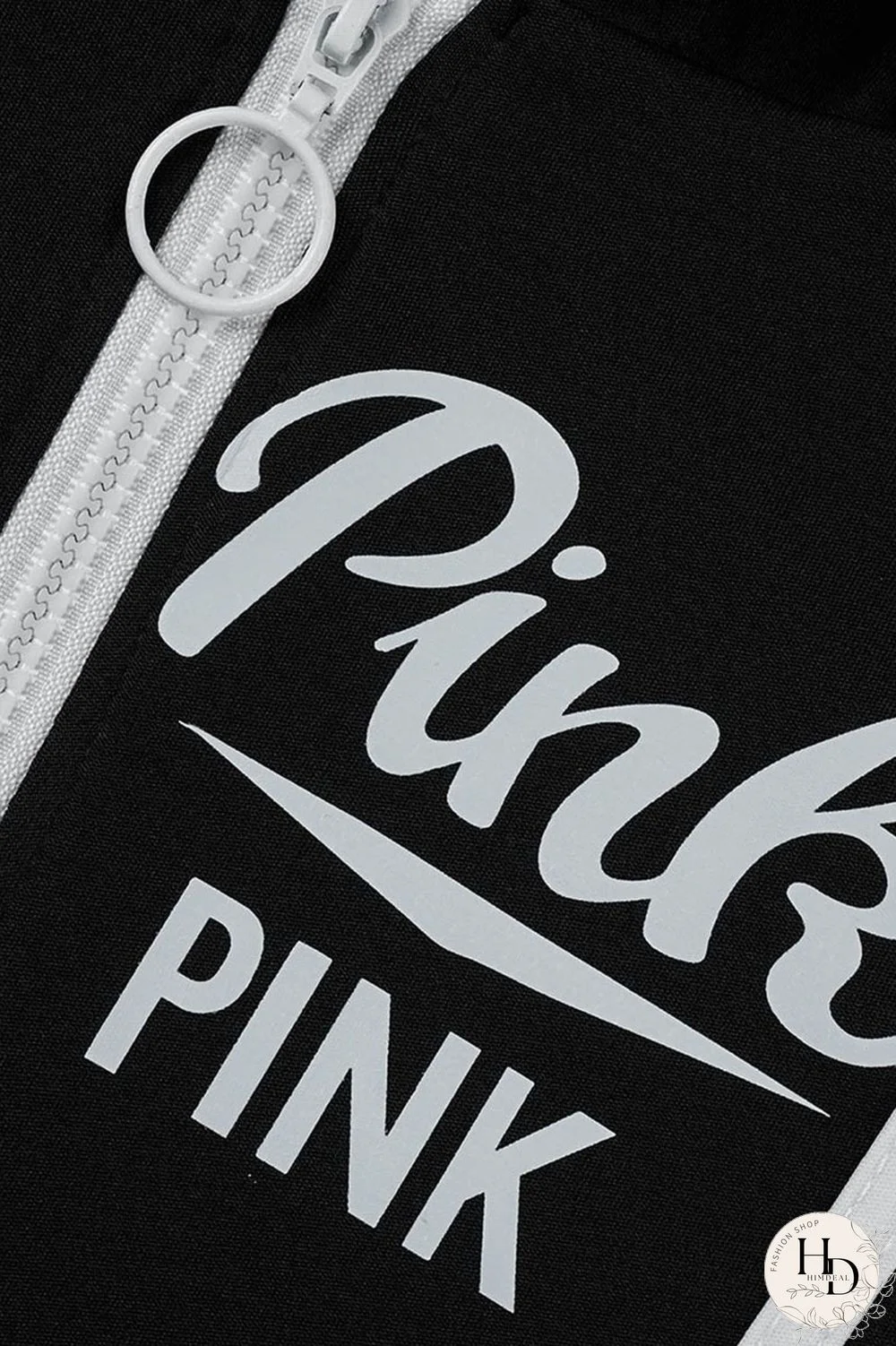 Black Casual Print Patchwork Hooded Collar Long Sleeve Two Pieces