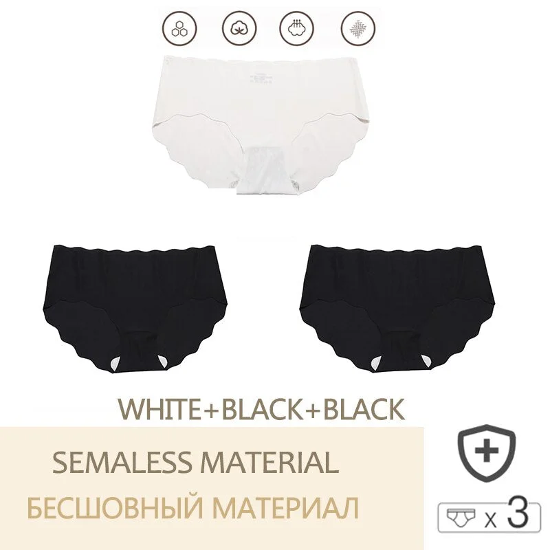 3PCS/Set Seamless Women's Pantys  Low Waisted Soft Underpants For GirlsLingerie Sexy Intimates Woman Comfortable Briefs M-XL