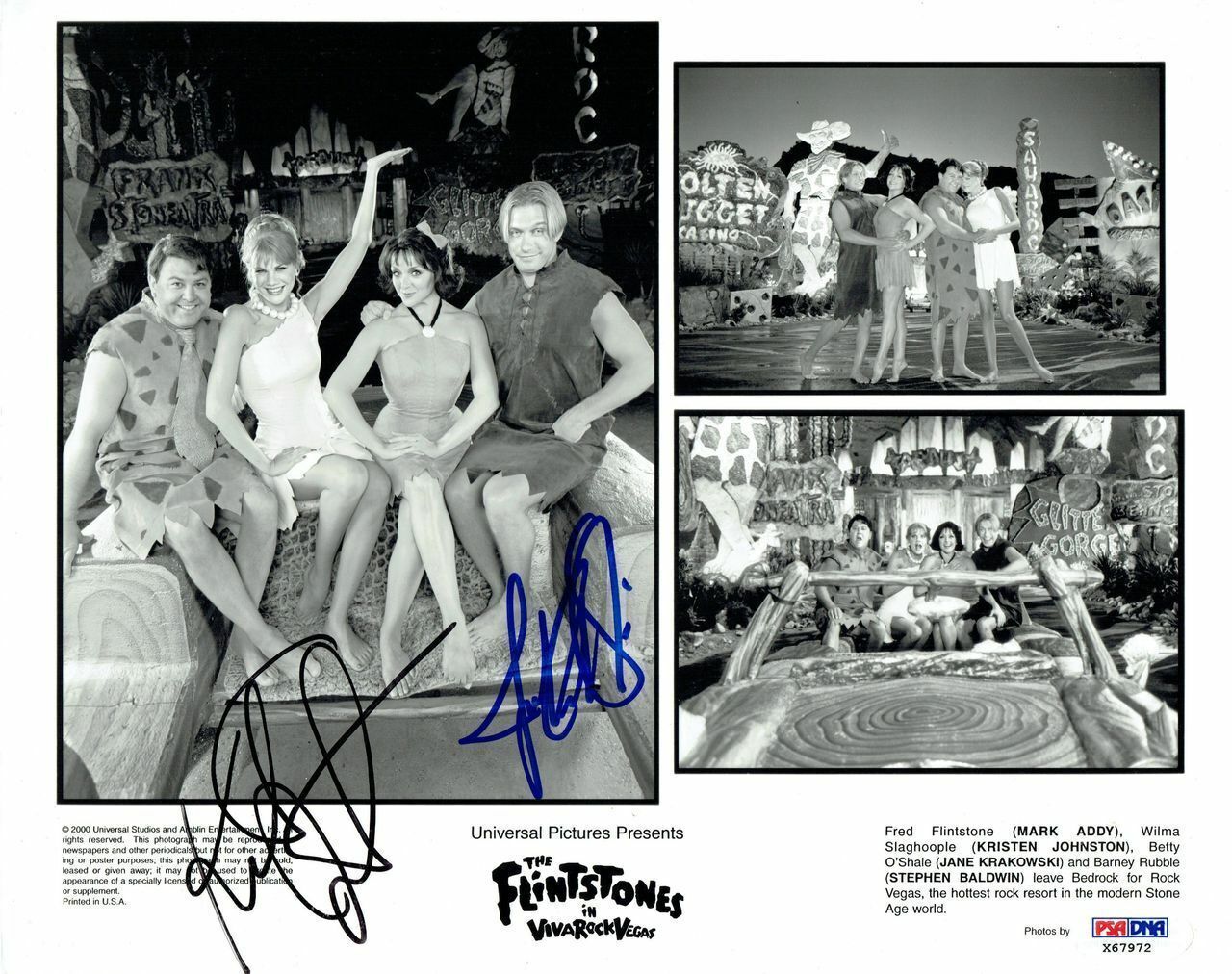 Kristen Johnston/Jane Krakowski Signed Flintstones Authentic 8x10 Photo Poster painting PSA/DNA