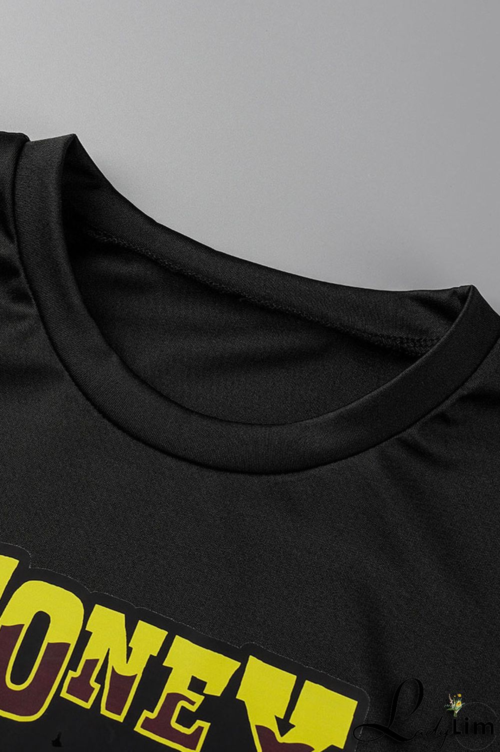 Black Casual Print Patchwork Slit O Neck Short Sleeve Two Pieces