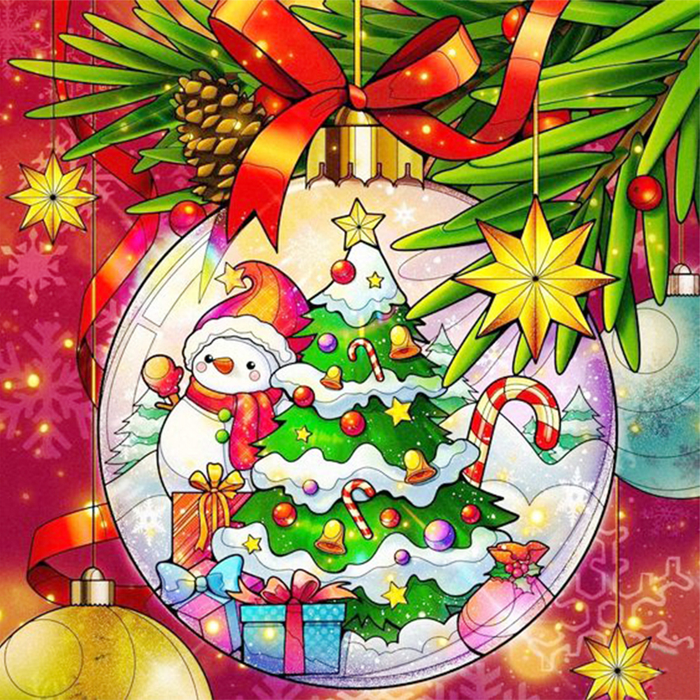 

Christmas Tree And Snowman - Round Drill Diamond Painting - 40*40CM, 501 Original