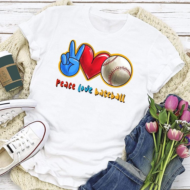 AL™ Peace Love Baseball T-Shirt Tee -