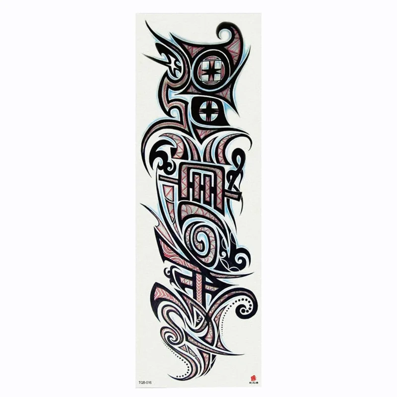 2018 New Full Flower Arm Tattoo Sticker Skeletons and Roses Temporary Body Paint Water Transfer Tattoo Sleeve