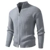 Men's Half Turtleneck Simple Casual Sweater Cardigan Jacket by Inlyline