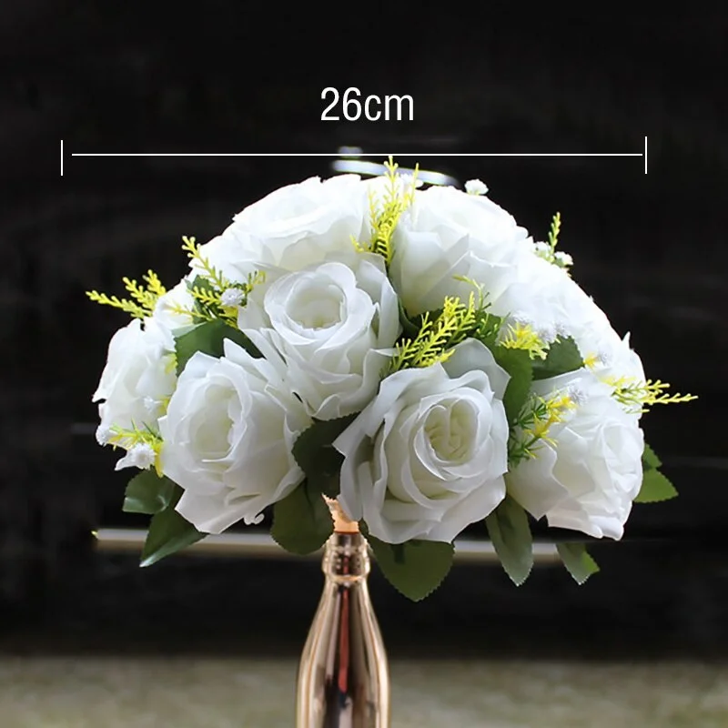 Christmas Gift 26cm Gypsophila Rose Artificial Flower Ball Table Centerpieces Wedding Arch Backdrop Decor Road Lead Home Party Layout