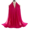 Plain Color Soft Chiffon Long Gauze Shawl Women Hijab