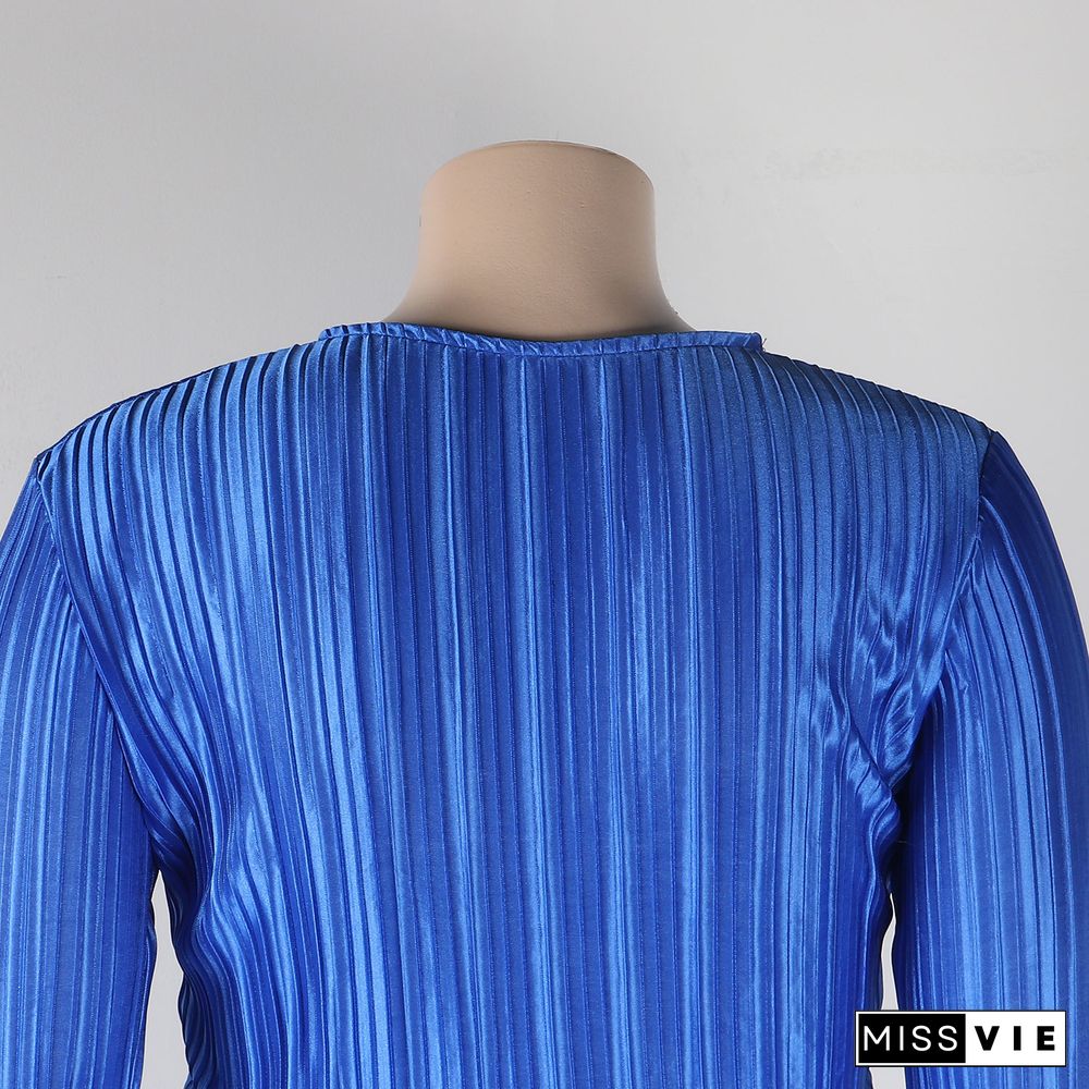 Pleated Loose Blouse Crop Top Wide Leg Pants Outfits