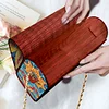 (US Local)DIY Mandala Diamond Art Wooden Coin Pouch with Chain 5D Diamond Painting Purse