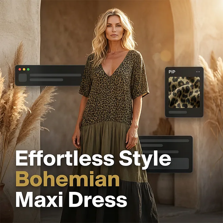 🌸 Sconto del 50% ora! 🌸 Elegante maxi abito boh&eacute;mien da donna