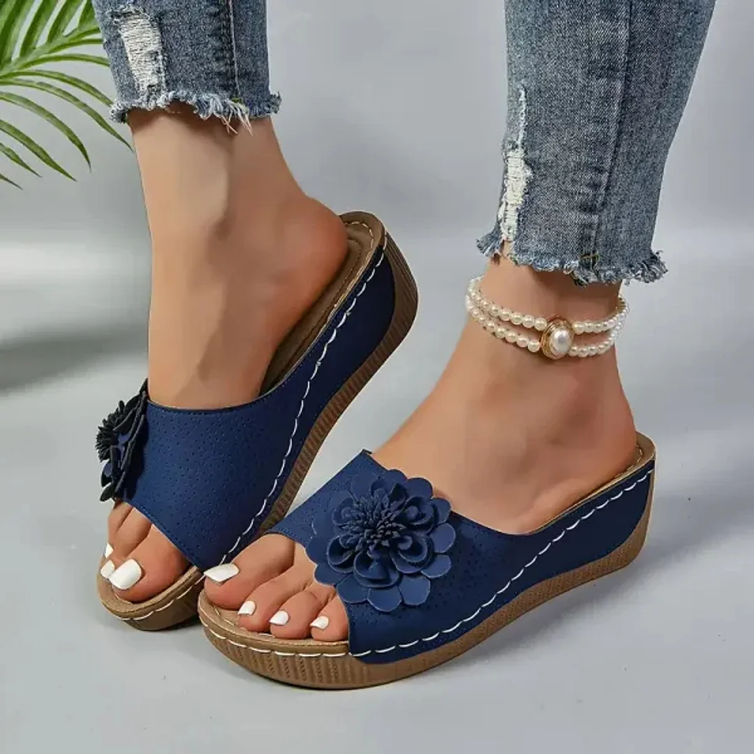 🚶&zwj;♀️💥Hottest today 70% OFF💥 Comfortable non-slip solid color open-toe wedge sandals for women