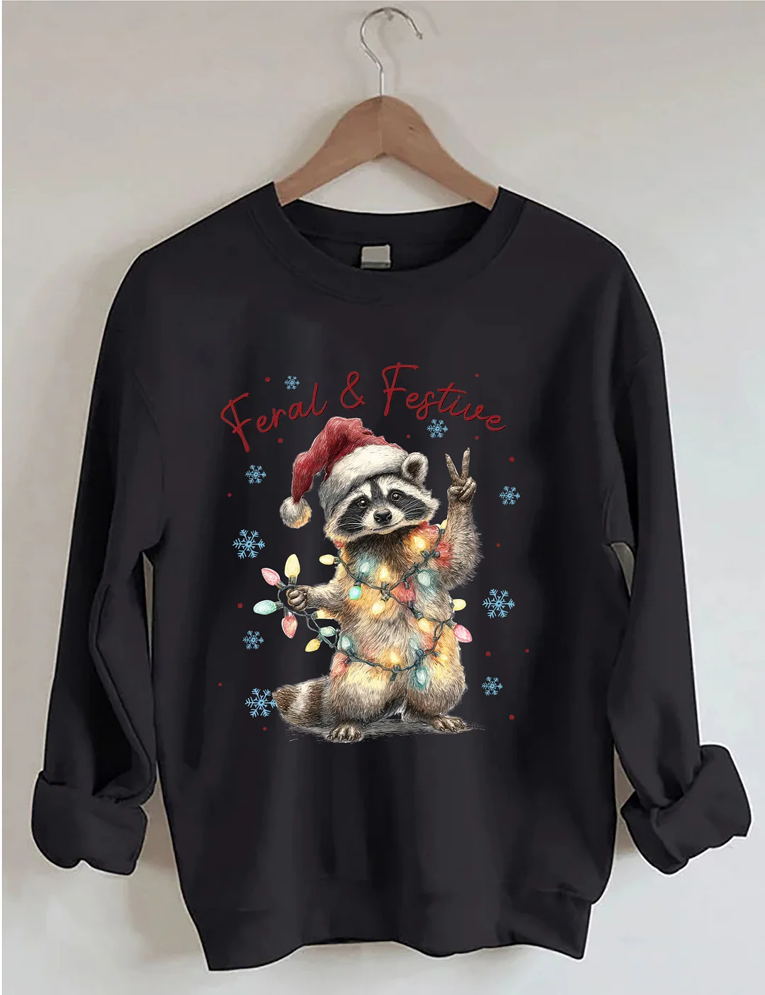 Feral And Festive Raccoon Sweatshirt